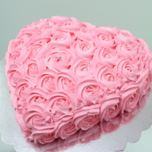 pink heart cake for her on anniversary and valentines