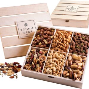 Nut Gift Basket in Reusable Wooden Crate - UK Only